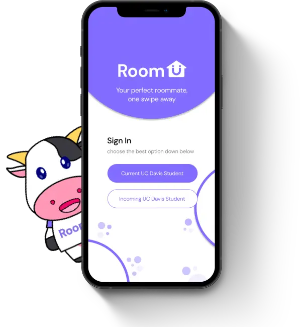 RoomU home page login screen